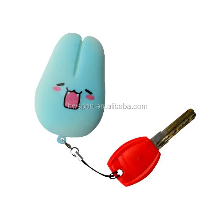 2024 Promotional PU Foam Rabbit Head Squishy Toys Lightweight Animal Slow Rising Stress Ball Keychains