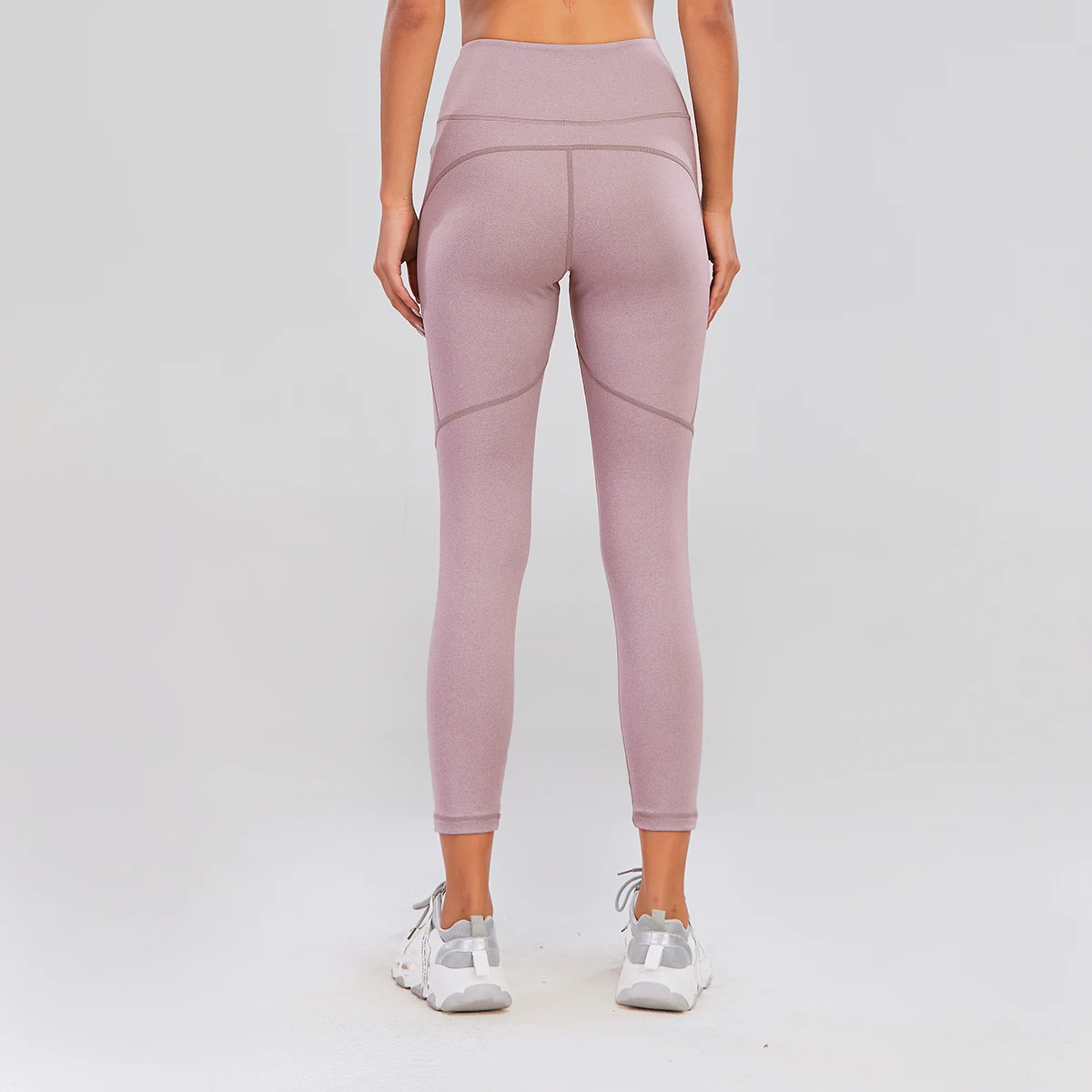 Wholesale custom logo nylon spandex workout leggings womens heather color contour line butt lifting yoga pants custom tights