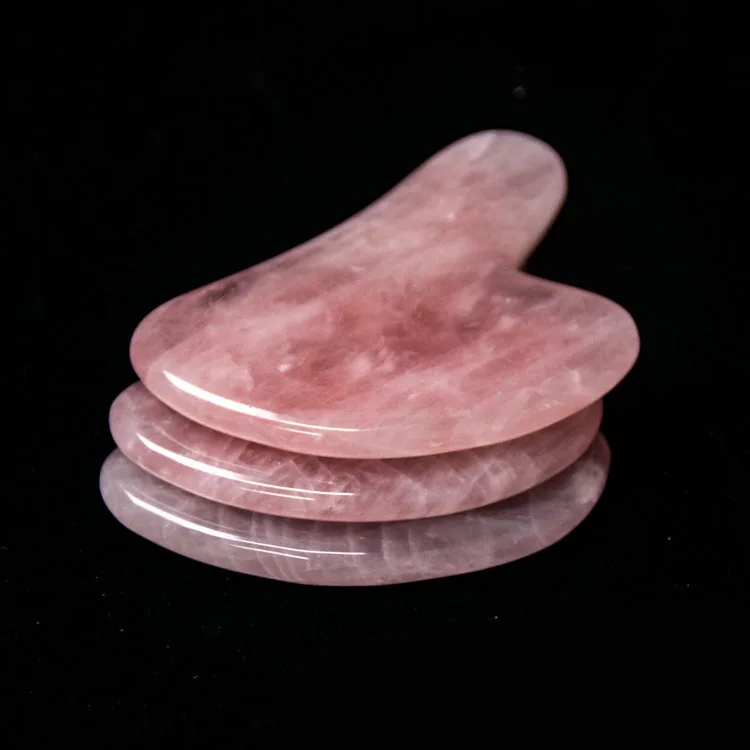 HY Hottest design Noiseless Face and Gua Sha Rose Quartz Gua Sha Facial Tool Face Massage