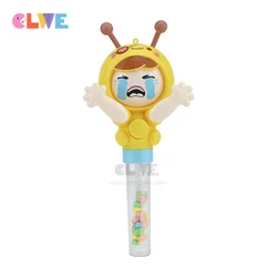 Good quality ABS sweet  funny candy toys macaron color Hot sale cute face changing rock paper scissors baby candy toys
