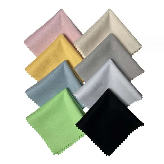 Wholesale 8x8cm 15*15cm Custom Logo Superfine Fiber Deer Skin Silk Suede Cleaning Cloth for Glasses Jewelry