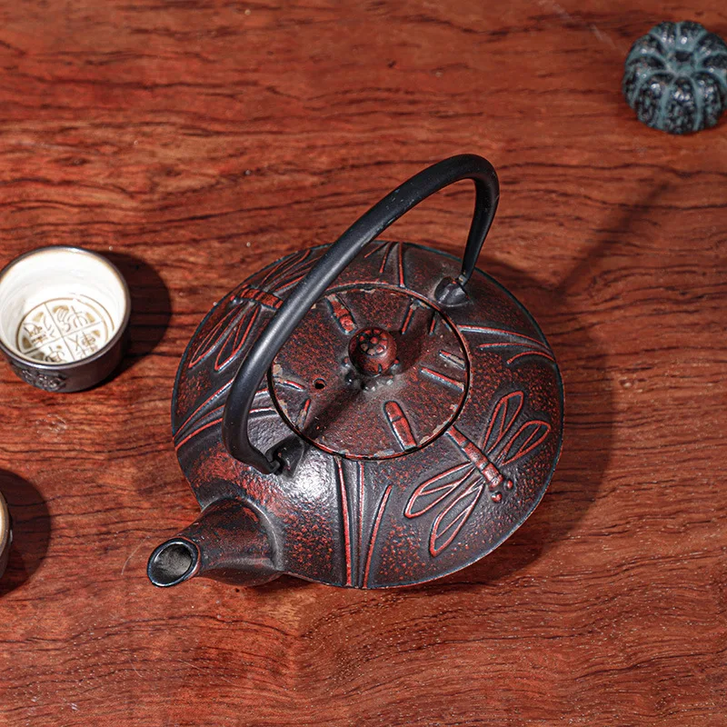 Cast Iron Teapot Set,Japanese Cast Iron Teapot [Heat Preservation] with Stainless Steel Infuser Durable Enameled Interior