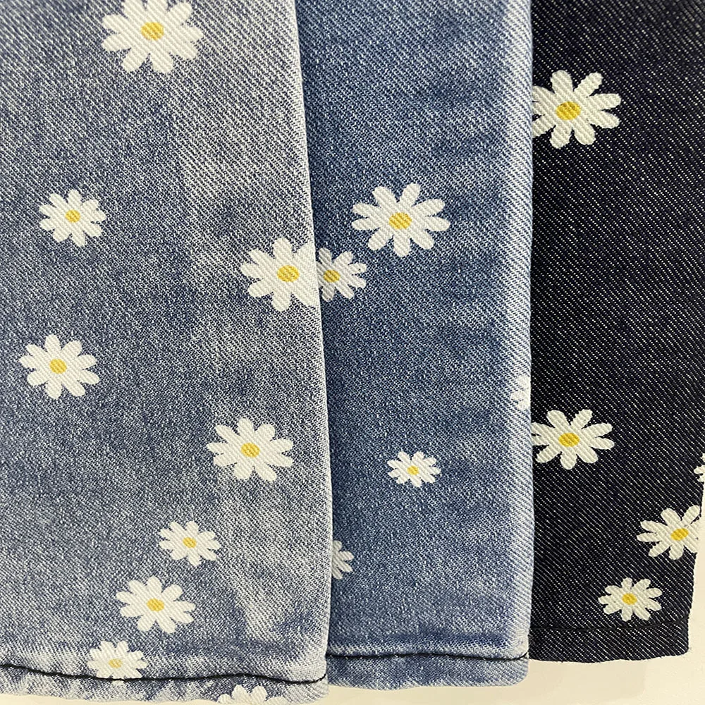 New Style Yarn Dyed Indigo Printed 100% Cotton Denim Fabric Stretch Fabric for Pants Jeans Jacket