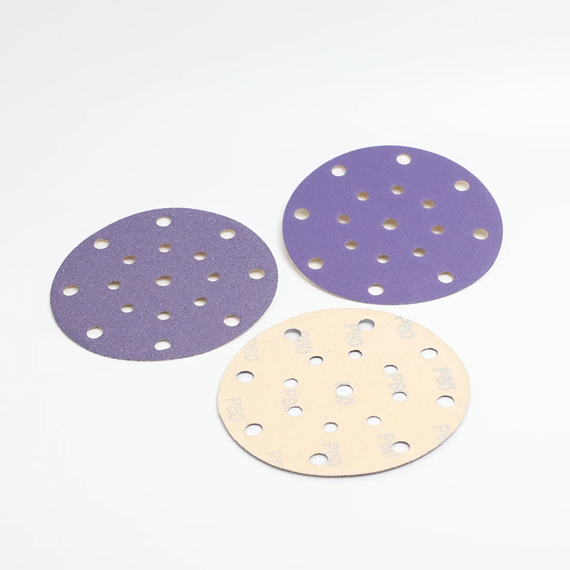Sandpaper Purple Ceramic Sanding Disc 150Mm 6 Inch Hook and Loop Paper Abrasive Discs for Automotive