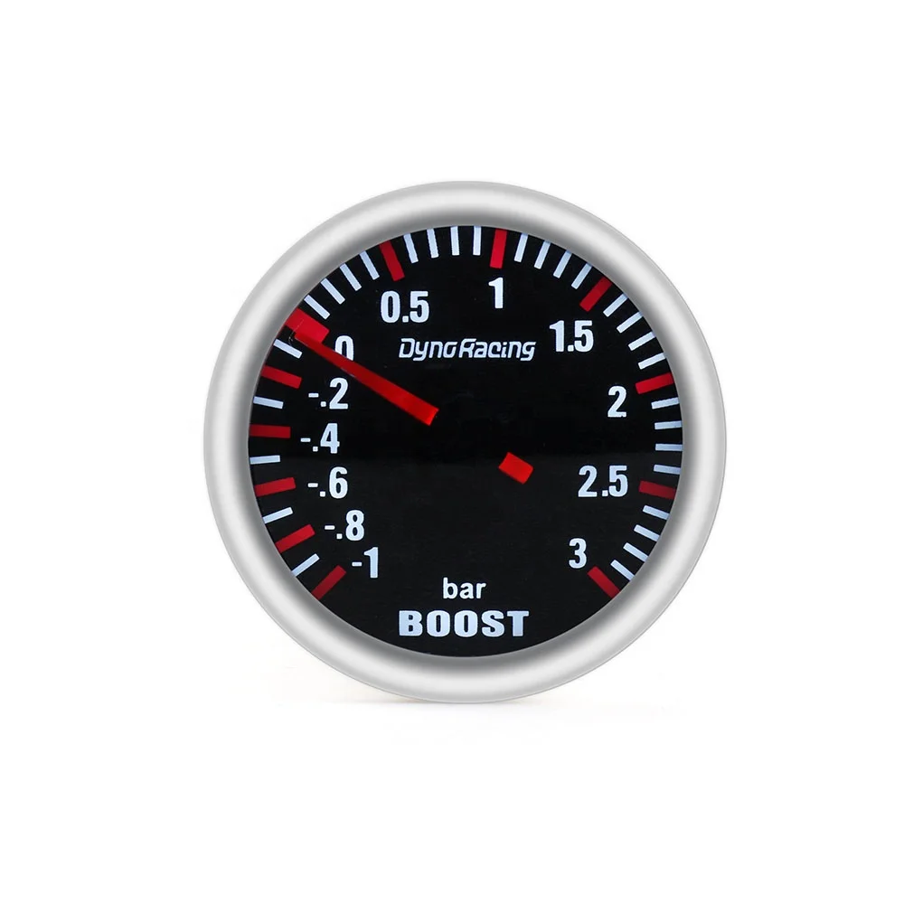 2'52MM 3 бар Boost для Turbo Gauge механические белый светодиод Boost Gauge дым объектив Boost сенсор
