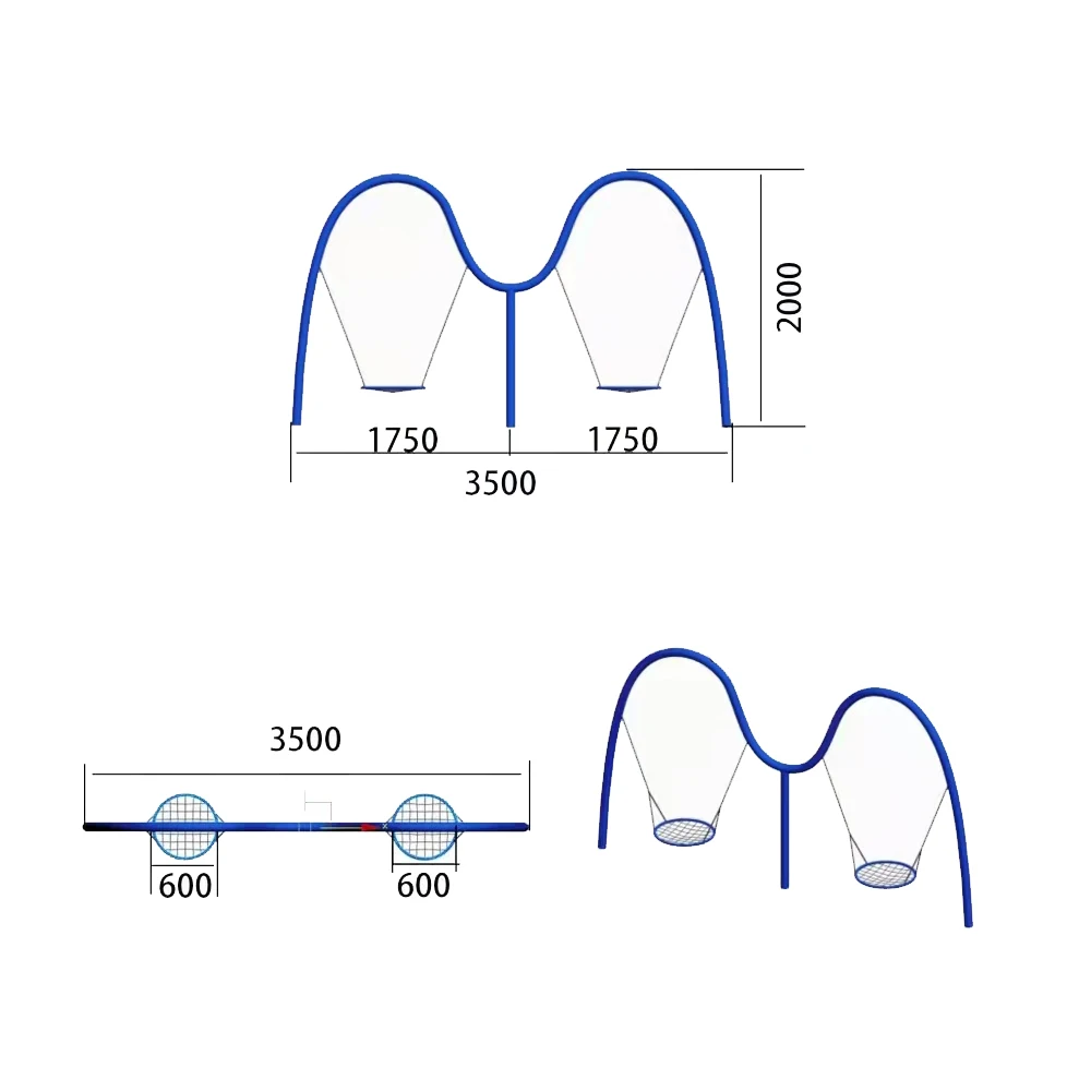 Heavy Load Outdoor Garden Adult Swing Playground Equipment Combination Rope Net Swing Sets