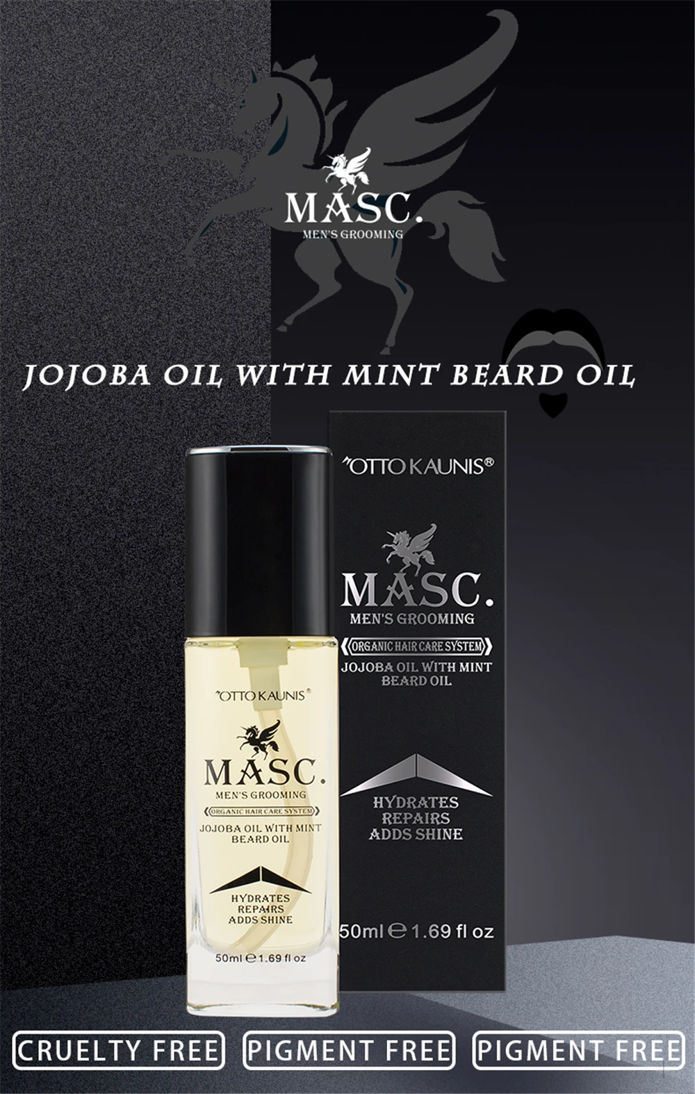 
OEM Men Grooming Organic 100% Natural Jojoba Oil Soften and Refresh Beard Oil Men 