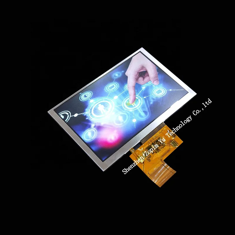 1000 cd/m High Brightness Sunlight Readable 800(RGB)*480 LCD 5 Inch Touch Screen Custom LCD Panel TFT Display 5 Inch LCD