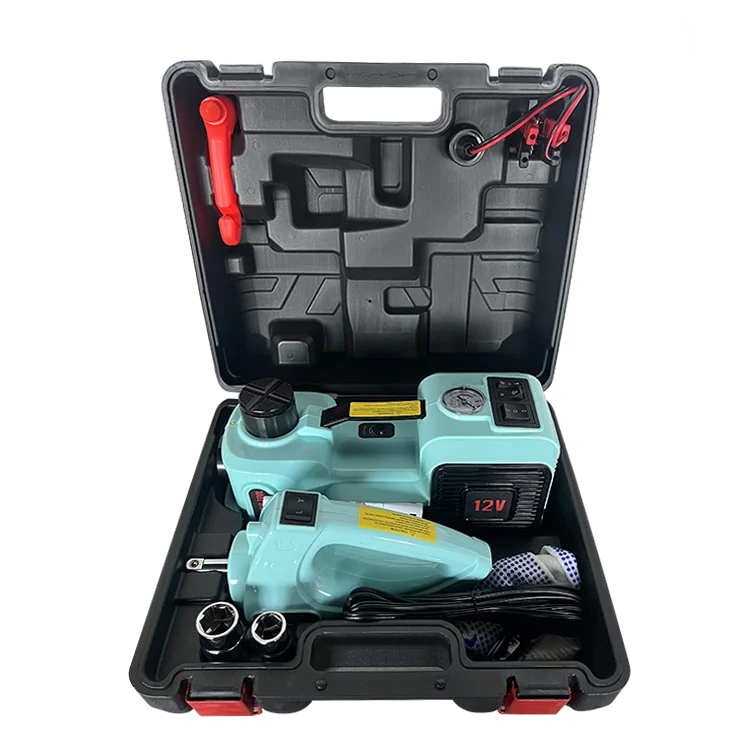 DC 12V 3 in 1  Household Electric Car Jack 5T 155-450 High Lifting Jack Hydraulic Electric Jack with Wrench and Air Compressor