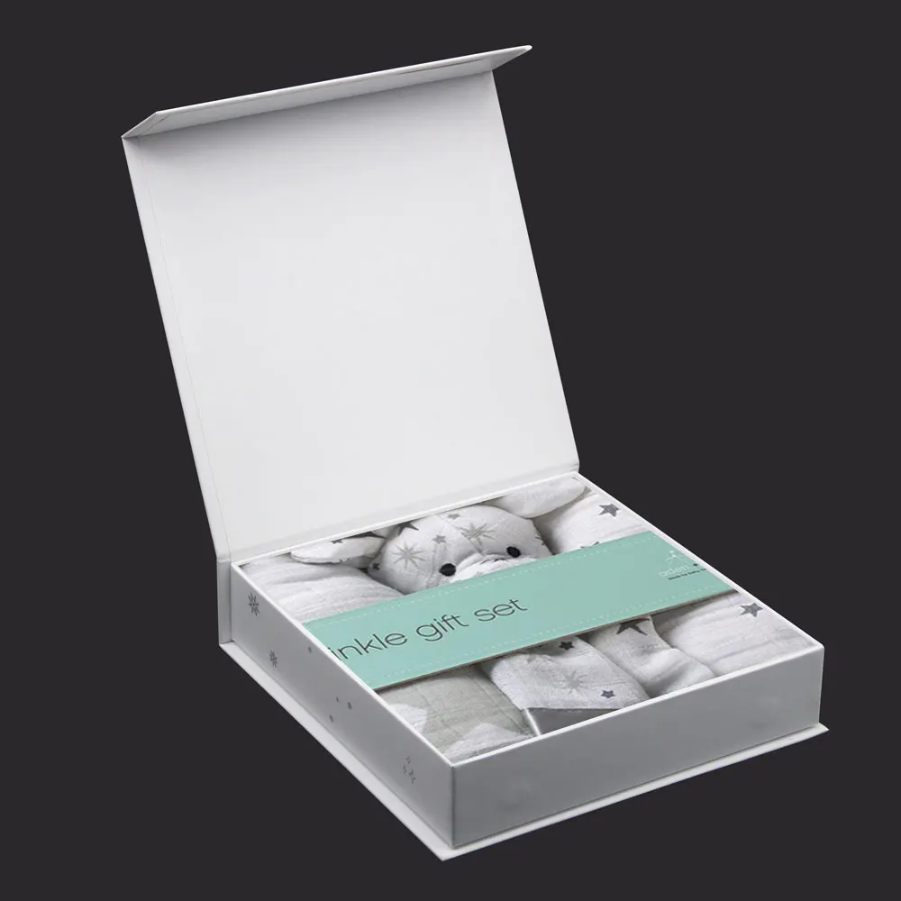 Custom luxury magnetic baby blanket gift packaging box for blankets