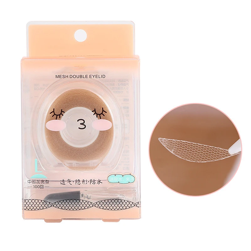 Кружевные двойные наклейки для век без швов, которые не видны под натуральный шелк сетки открытыми пальцами с глубоким вырезом, сеточной подкладкой катушка 100 шт