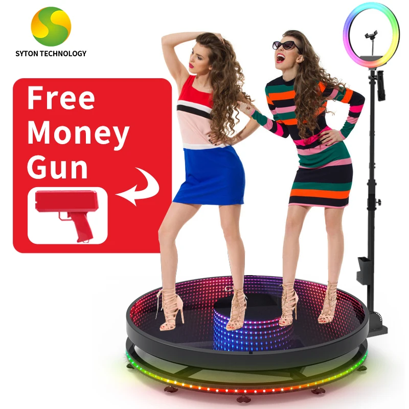 Spin Degree 100Cm LED Ring Light Selfie Wedding Portable Video Camera 360 Photo Booth Photobooth 360