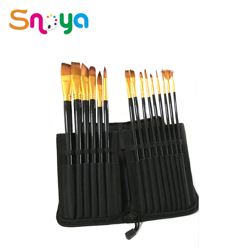 The latest artist brush suit gold aluminum ferrule suit with zipper bag, suitable for beginner painters