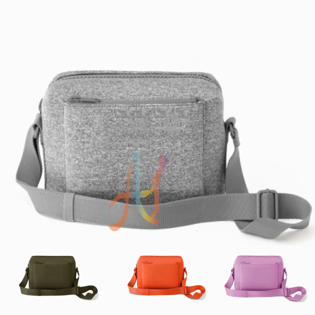 Manufacturer Full Custom Logo Neoprene Hobo Tote Bag Neoprene Crossbody Bag with Detachable Adjustable Guitar Strap