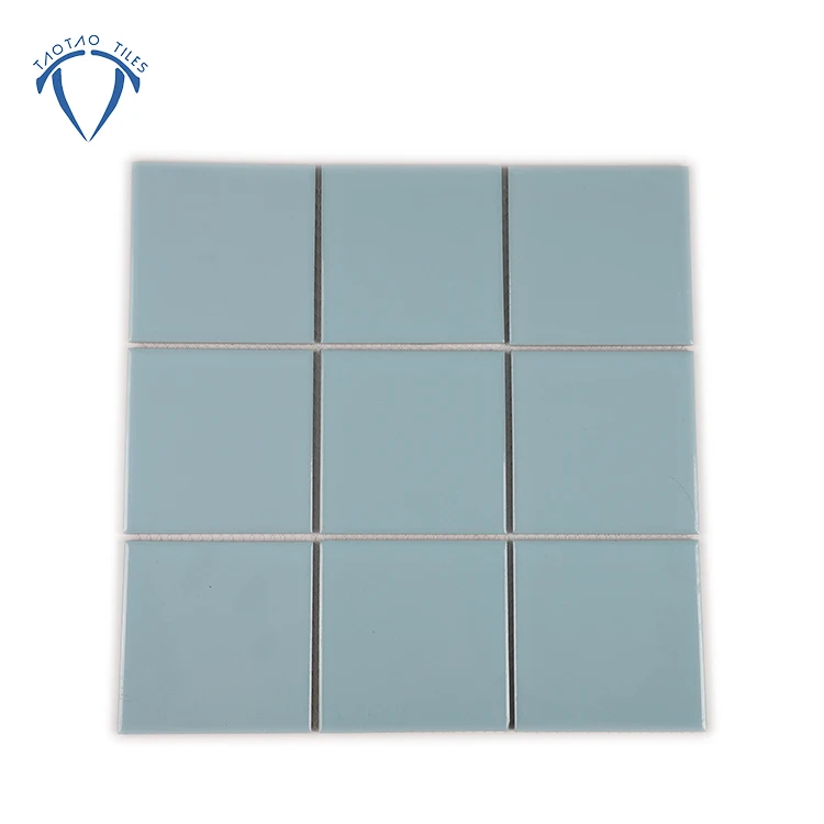 New Products Fashion Customized 48x48mm Blue Color Square Shape Porcelain Villa Swimming Pool Tile Mosaic