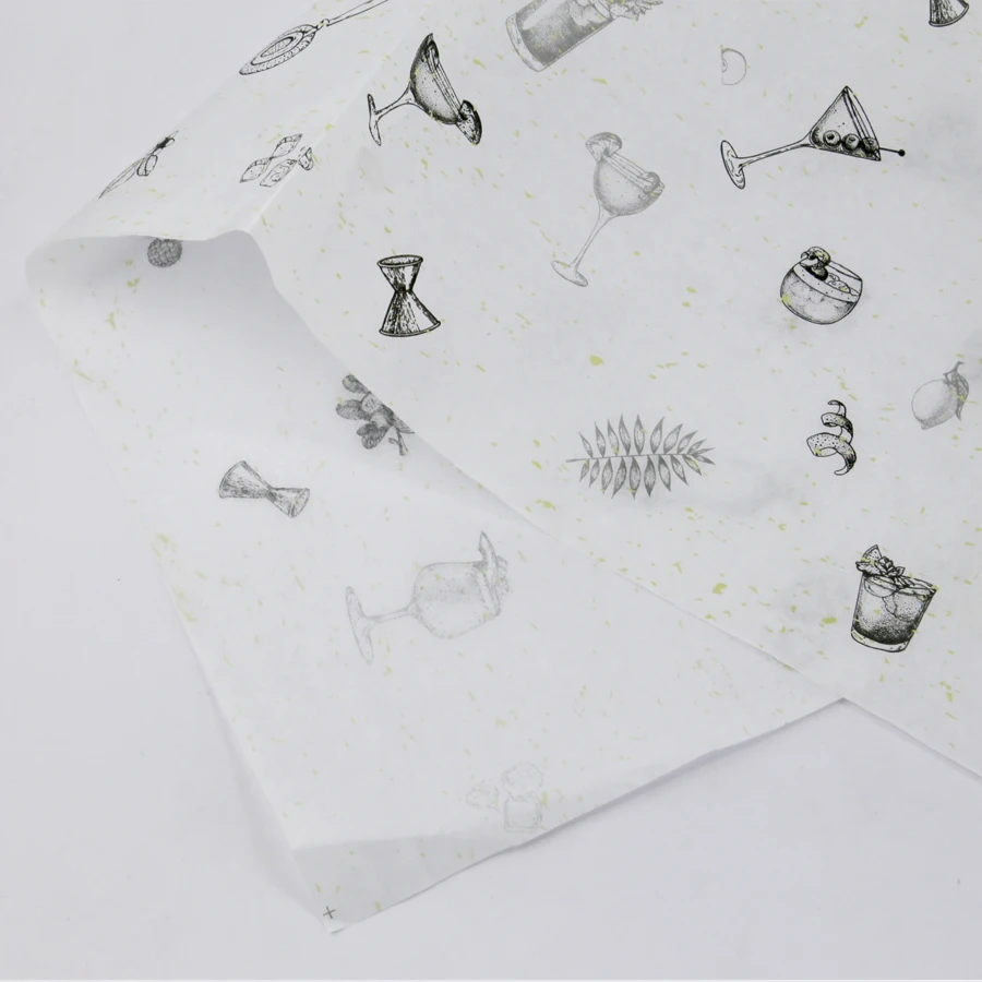 custom logo hamburger packaging grease proof tissue paper sandwich wrapping greaseproof shawarma food grade wax paper