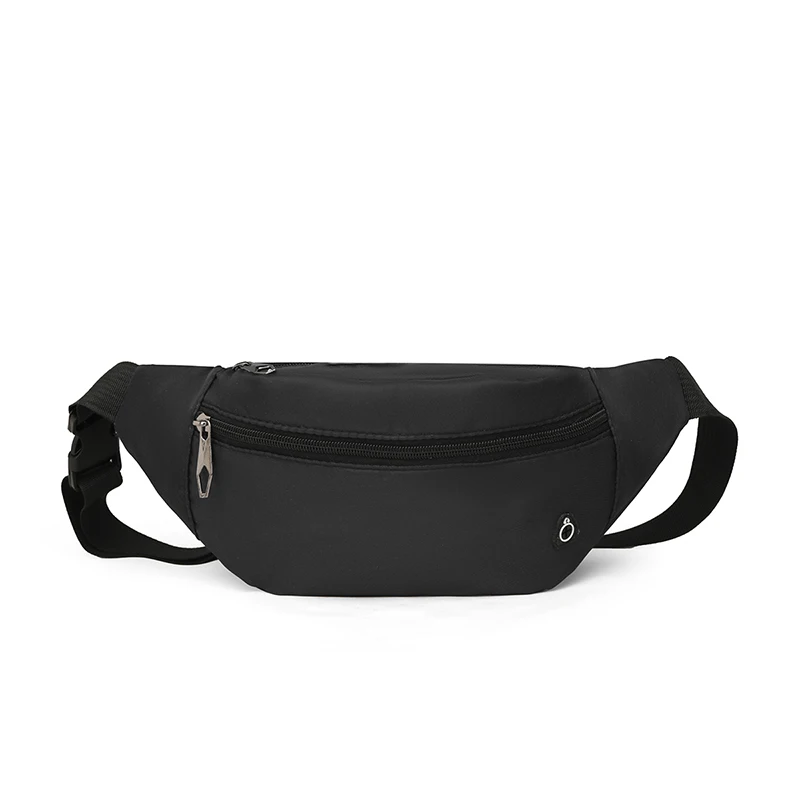 Wholesale OEM Women Men Adjustable Custom Logo New Design Black Nylon Fanny Pack Running Belt Waterproof Fitness Waist Bag