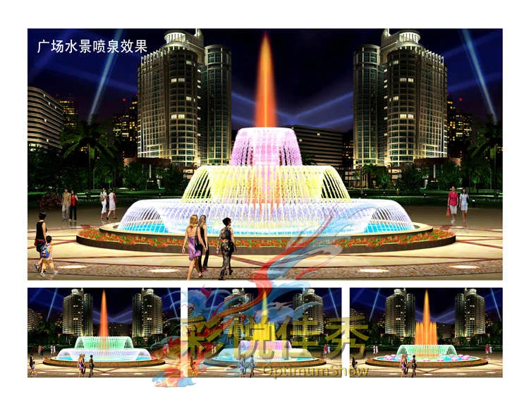 Outdoor RGB LED Lighting Stainless Steel 304#  Water Pump Small Garden Music Dancing Fountains Water Design