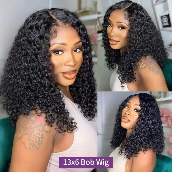 Cheap Kinky Curly Short Bob Wigs Human Hair Lace Front Wigs For Black Women Indian Glueless Full Hd Lace Frontal Wigs Human Hair