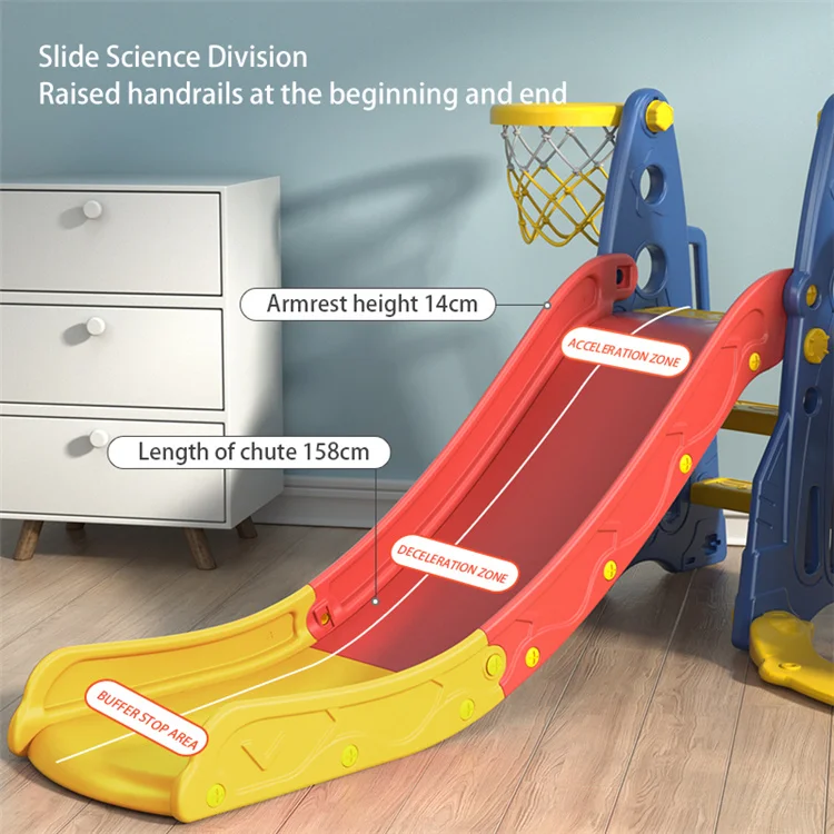 
Safe Stable High Quality Kids Slides Indoor Playground Plastic Swing And Slide Set 