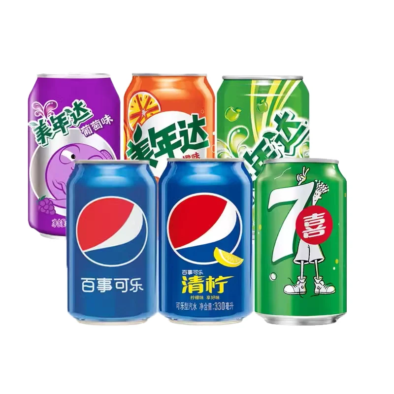 Wholesale 330ml Carbonated Soft Drinks Famous Brands Exotic Beverages Low-Fat Fruity Soda in Bulk Bottles