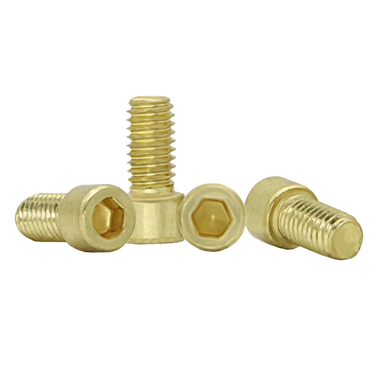304 Stainless Steel Brass-Plated Gold Small Head Hex Socket Small Cylinder Head Screw M3*6 Small Cap Screw