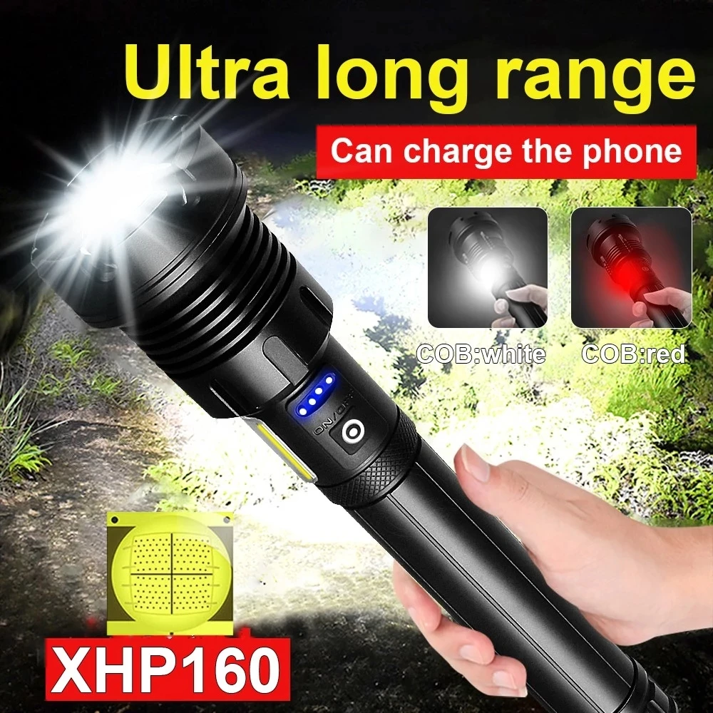 2024 New Super Bright 7 Modes 20W High Powered COB Led Fleshlight Torches Rechargeable Waterproof led Flashlights