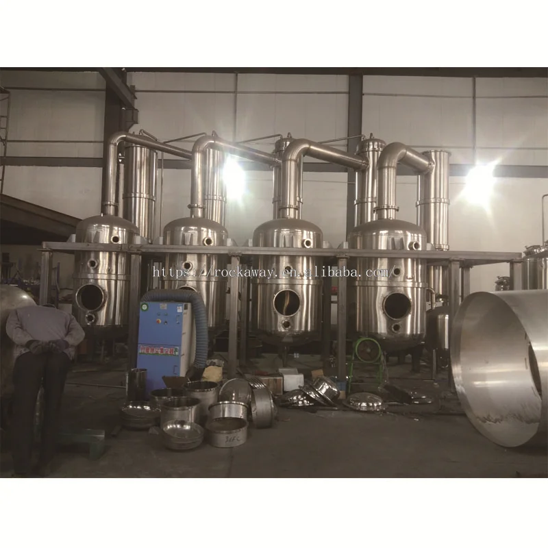 Triple-effect falling film evaporator / vacuum concentrator for juice / milk / whey