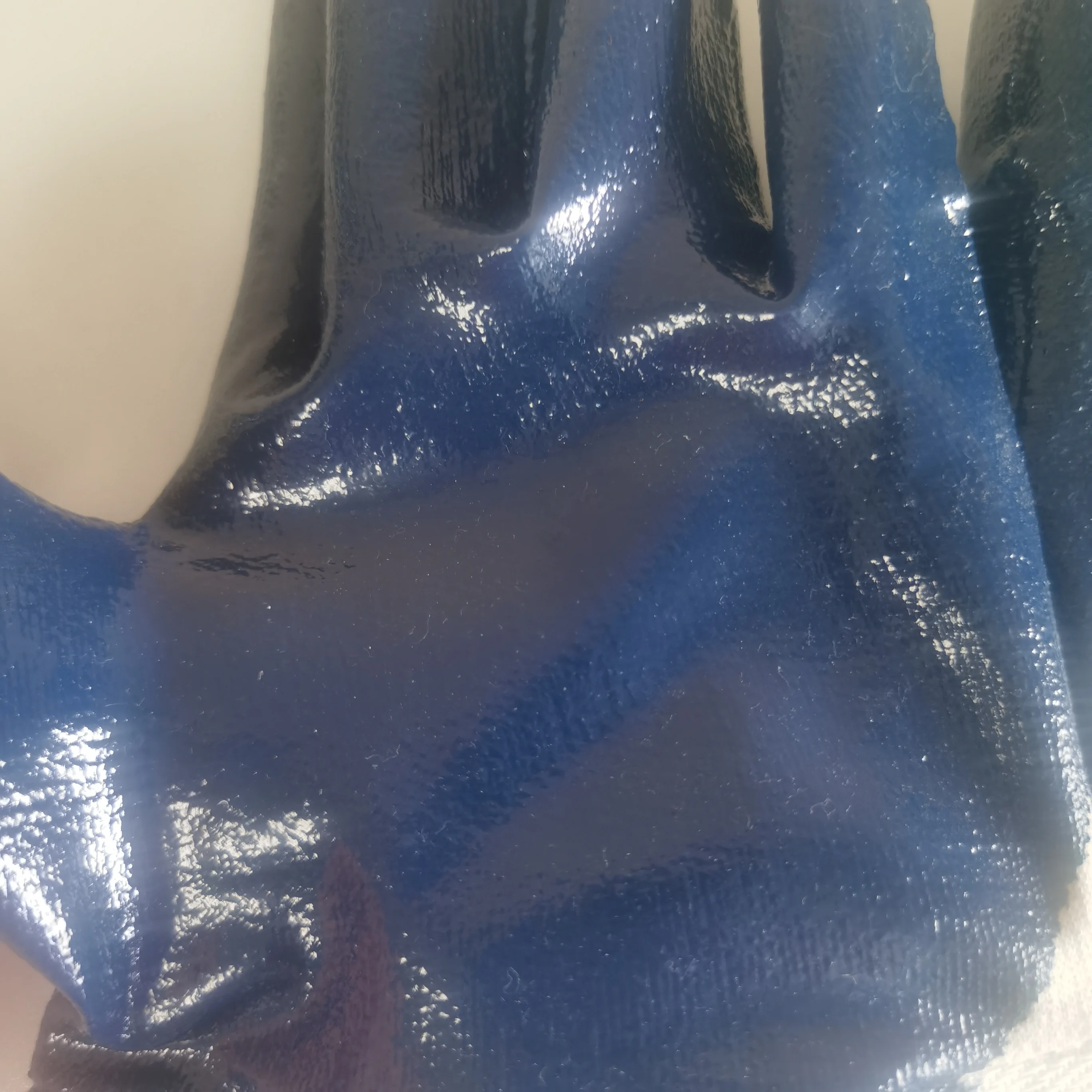
bule nitrile coated with jersey liner smooth finish with safety cuff gloves 