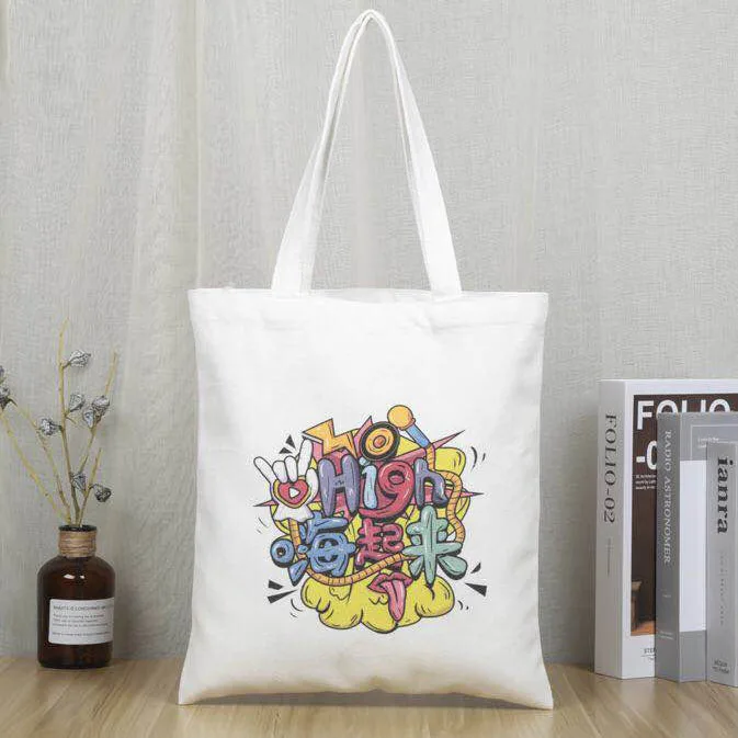 Wholesale Custom Print Logo Cheap Reusable Shopping Bags Plain White Blank Cotton Canvas Tote Bag
