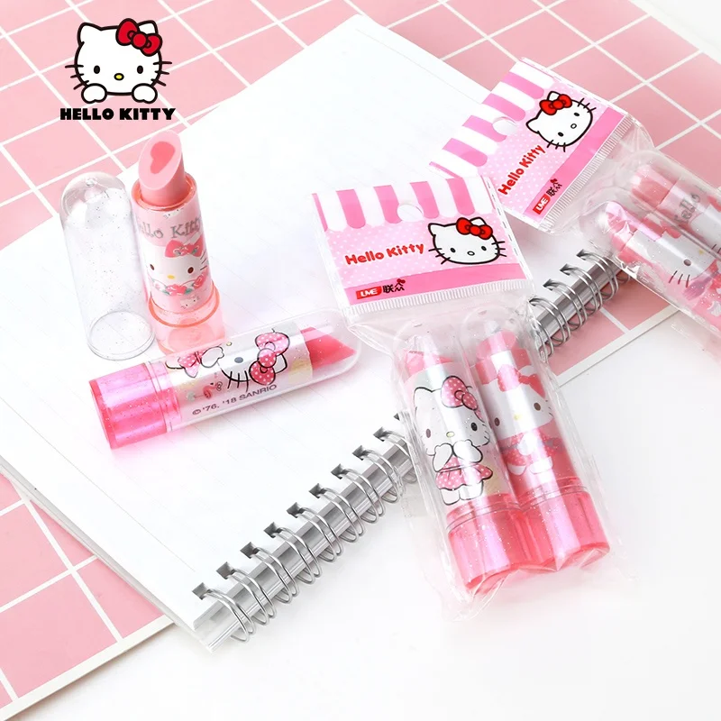 HELLO KITTY LIPSTICK SHAPE ERASER pencil earser set / kids dry erase