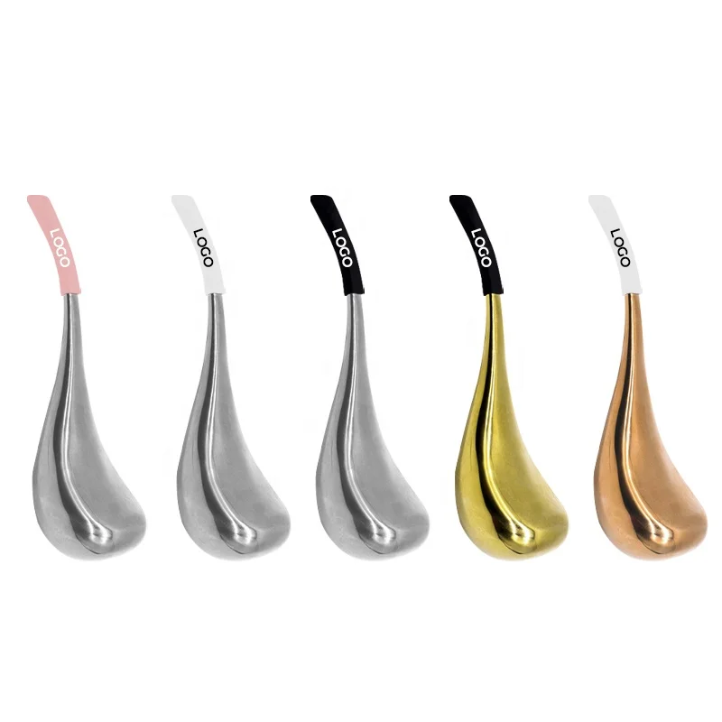 Skin cyro therapy pain relief facial chilling massager spoons handheld stainless steel ice spoon facial massager