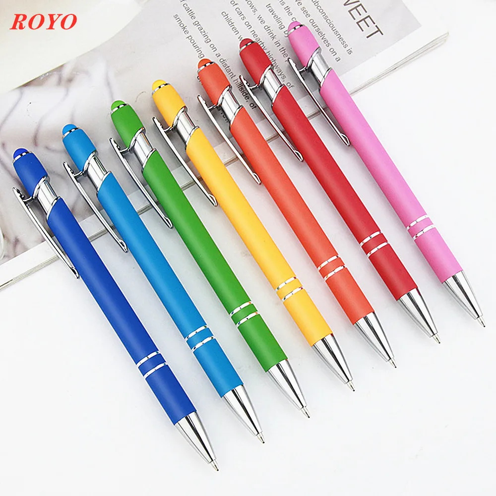 2 in 1 luxury promotional stylus touch  metal gift ball  ballpoint pen with custom logo