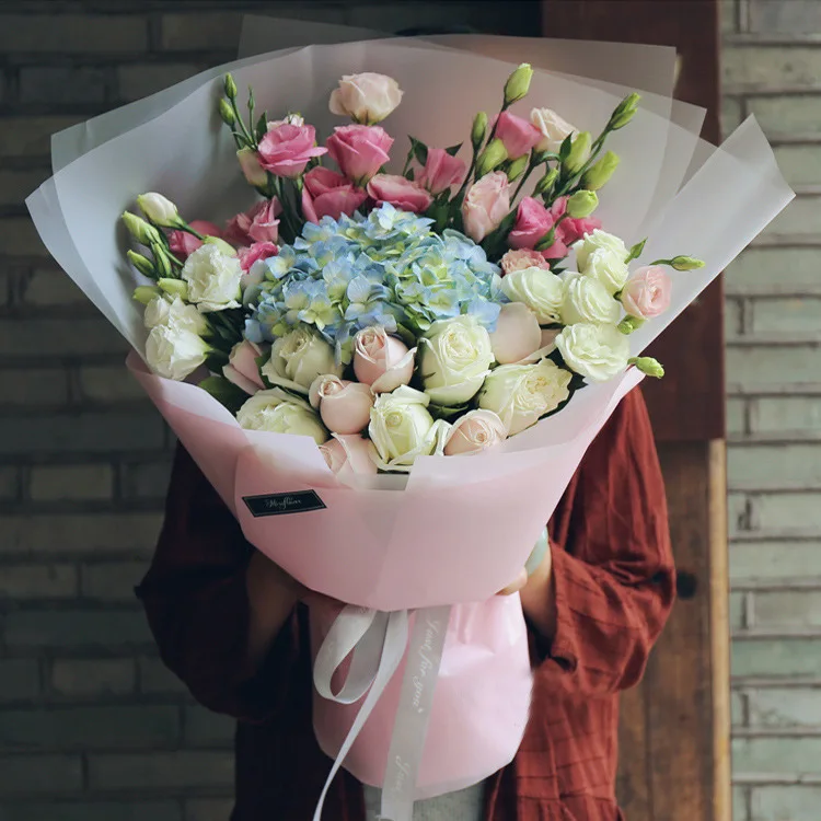 New Design Hot Pure Color Florist Wrapping Paper 24 Colors Stock Bouquet Waterproof Fresh Flower Wrapping Paper