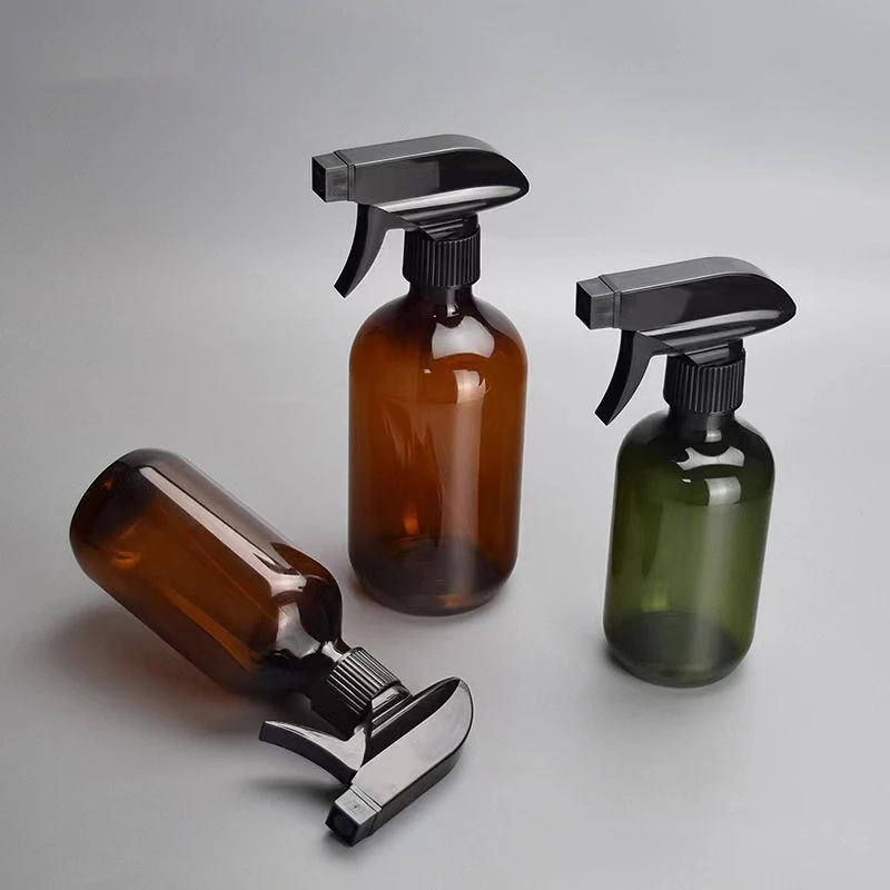 Stock 300ml 500ml Green tawny alcohol Cleaner Round Shoulder Room Spray bottle Luxury Home Fragrance