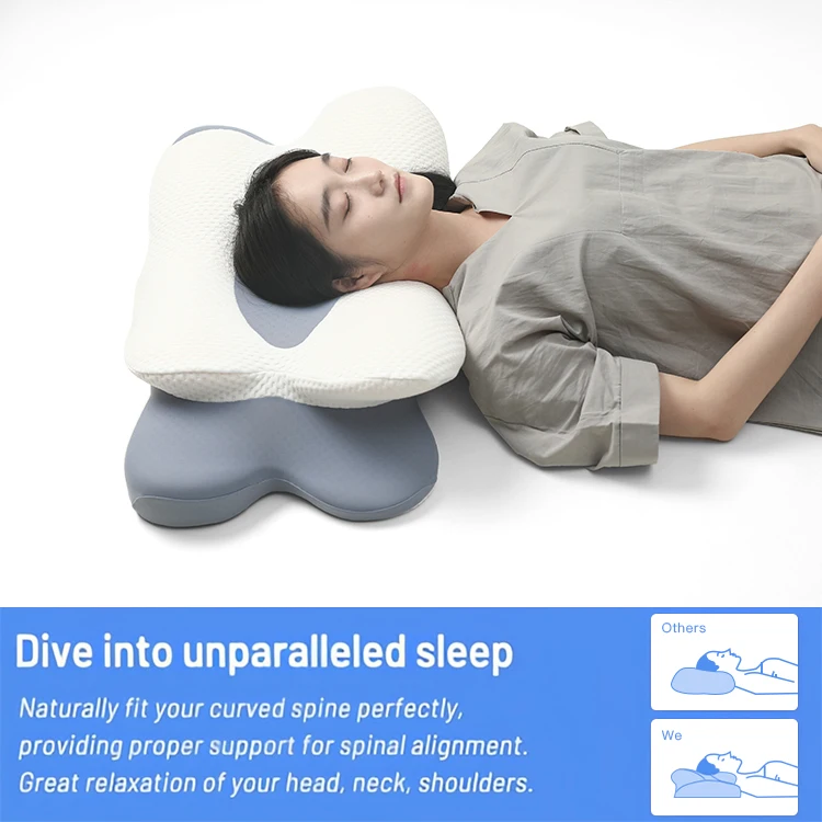 HNOS adjustable cervical pillow cozy sleeping custom logo neck travel neck Memory Travel Pillows
