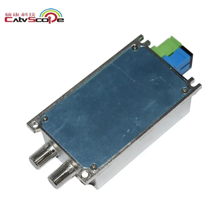 Catvscope FTTH 1550nm Satellite CATV Indoor Micro Fiber Optical Receiver With WDM Two Optical Inputs 2 RF Outputs