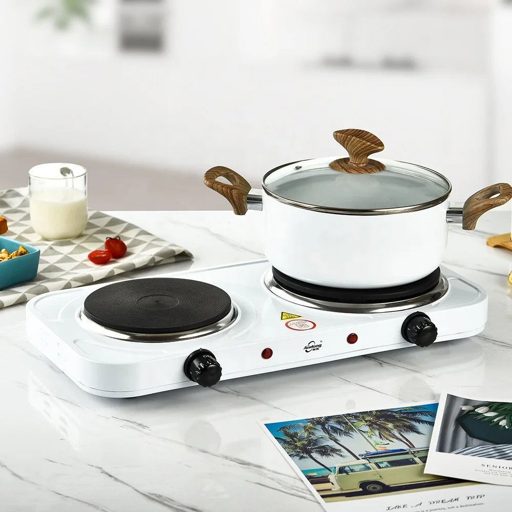 Andong 2500w 2 burner cooking electric heater double solid hot plate CE GS approval for cooking or gift made in China