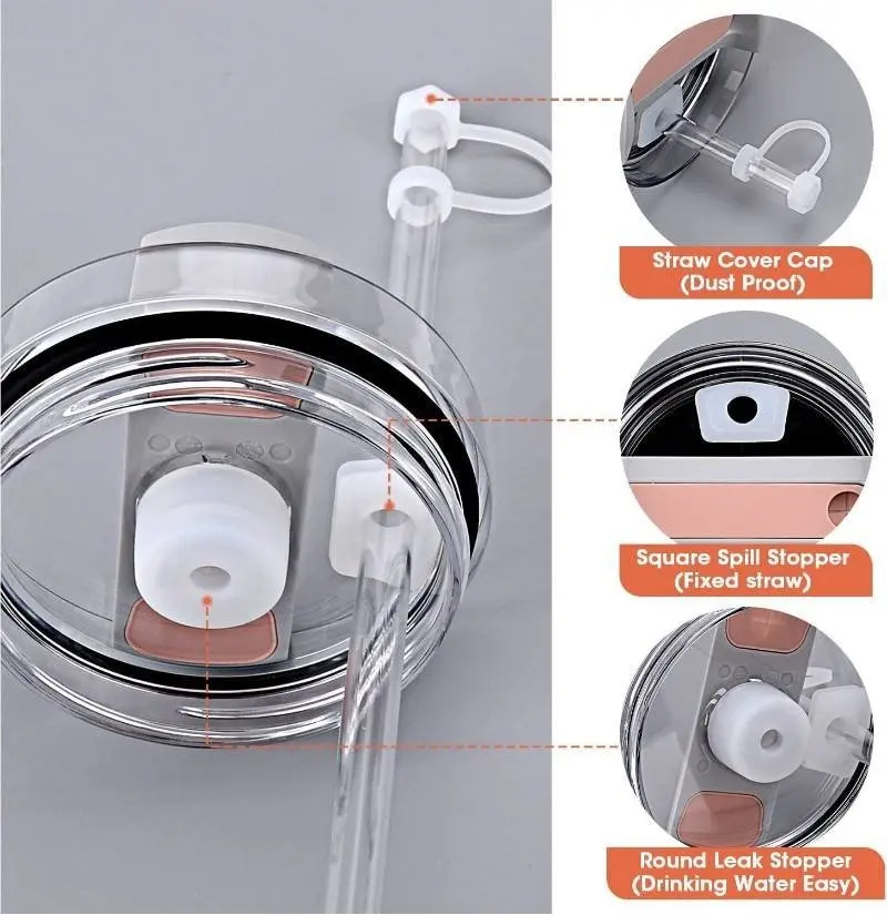 Reusable Straws Covers Silicone Drinking Straw Tips Toppers Stanlye Cup Accessories