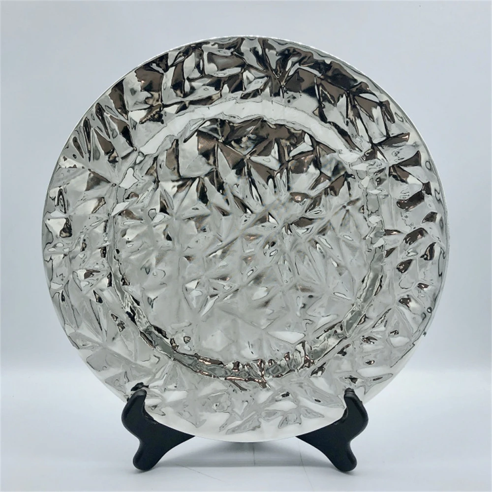 Wholesale price Cheap Decorate dinner Gold earthy yellow silver purple plastic decorative plates