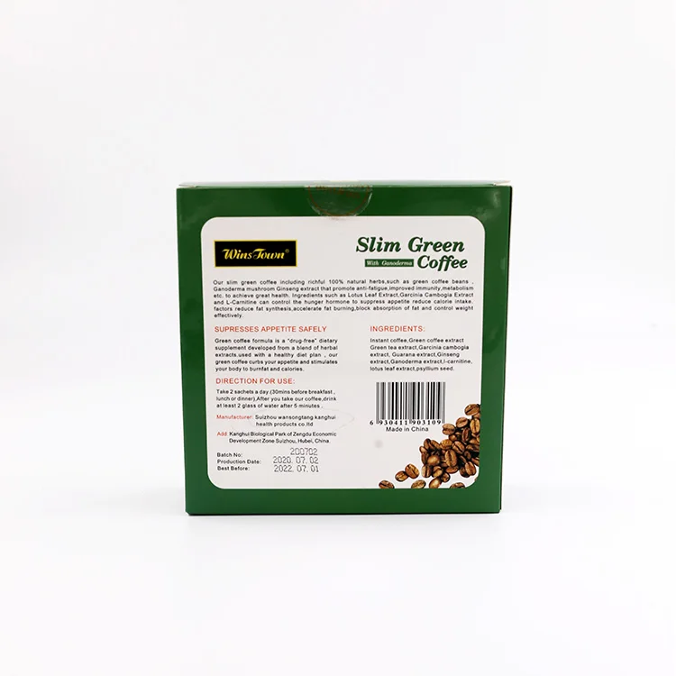 Slim green coffee natural herbs healthy Diet control Powder Instant weight loss Ganoderma coffee slimming
