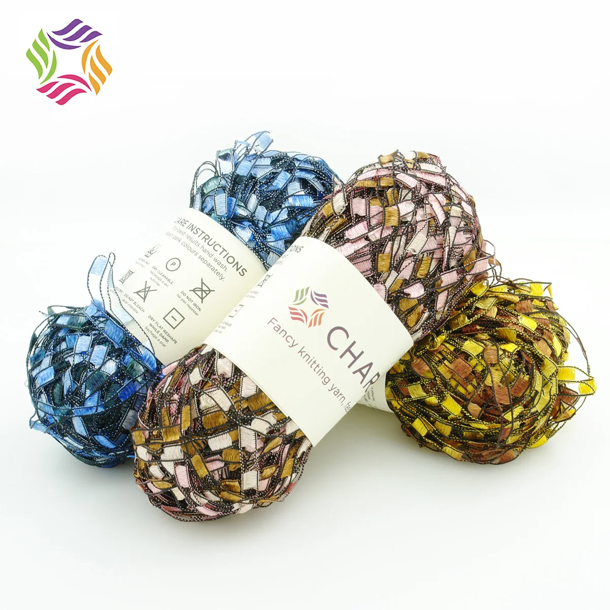 Charmkey Special Ladder Ribbon Yarn 100% Polyester Fancy Diy Craft Crochet Knitting