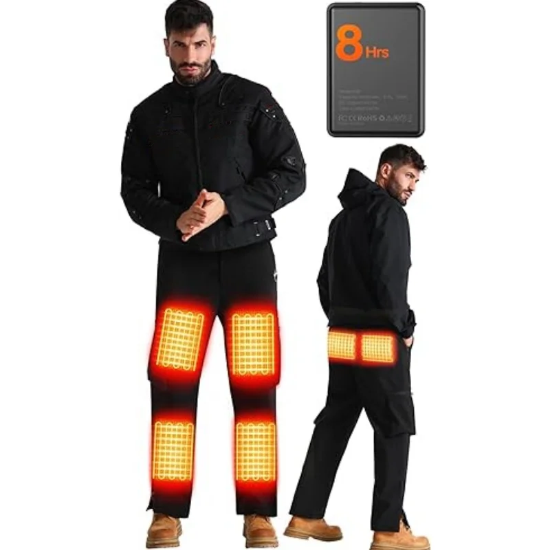 AQTQ Winter Smart Control 6 Heating Zones Trousers 10000mAh Battery Powered Surround Heating For Skiing Cycling Heated Pants