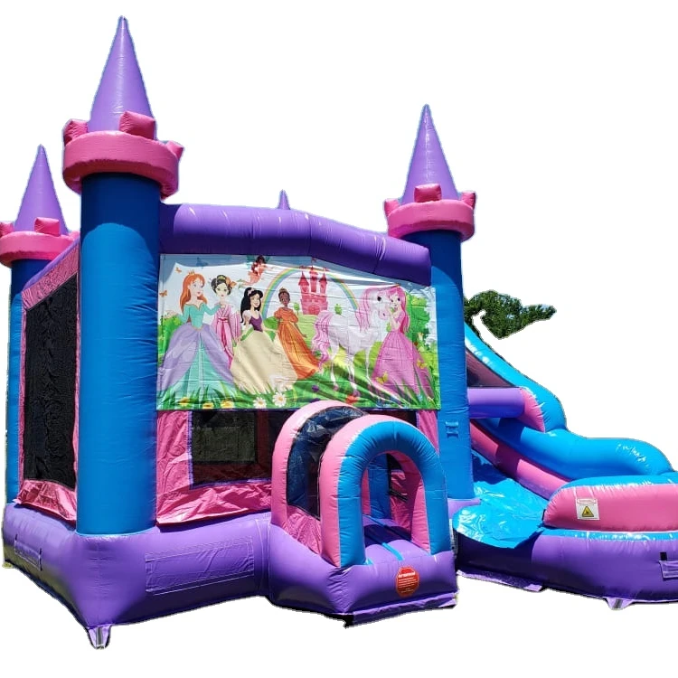 Kids bouncing castles combo air bouncer trampoline mega pink moonwalk unicorn inflatable jumping castle for sale