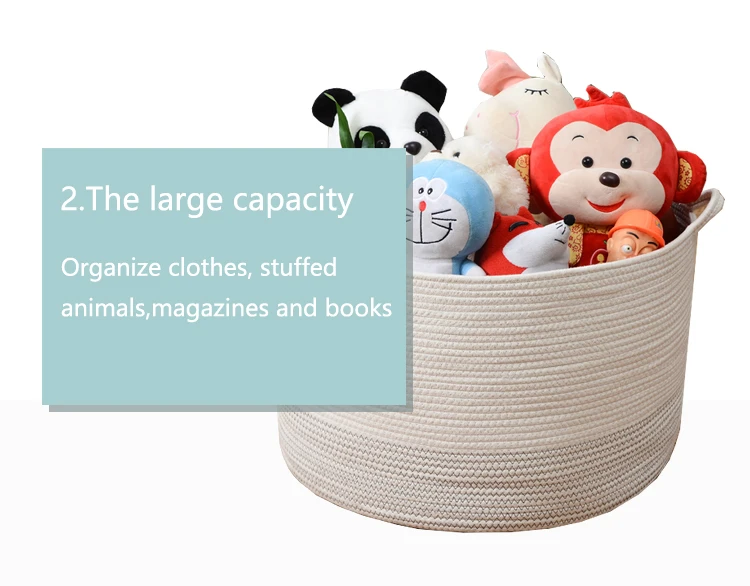 cotton rope macrame Multifunctional clothing storage towel blanket sundries laundry basket Dirty clothes basket
