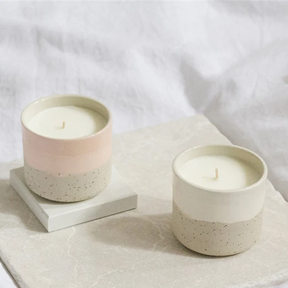 Модный простой дизайн свадебное украшение для отеля матовая маленькая керамическая банка свечей на