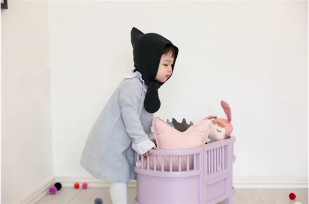 Wooden Baby Doll Beds Mini Bed Wooden miniature role play toy set for early education