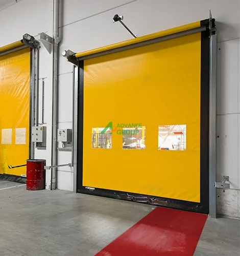 Windproof Self-repairable High Speed Door PVC Rolling Electric Zipper High Speed Doors with Clear Plastic Windows