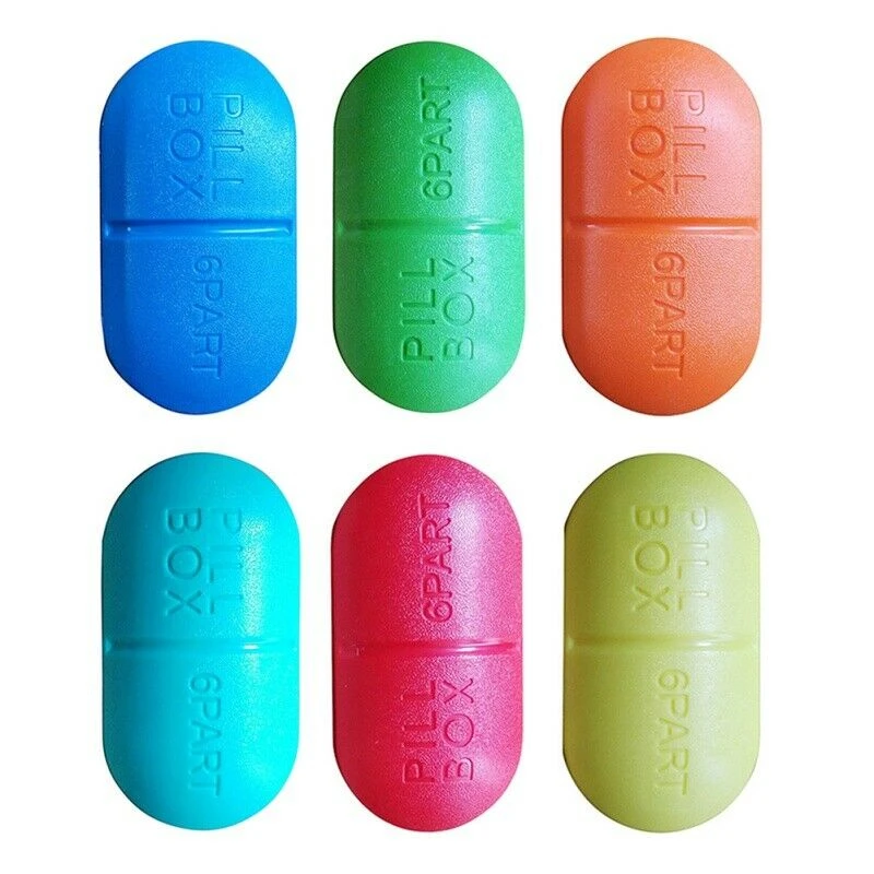 Customization High Quality Capsule Plastic Pill Box With 6 Plastic Storage Box lighter pill box