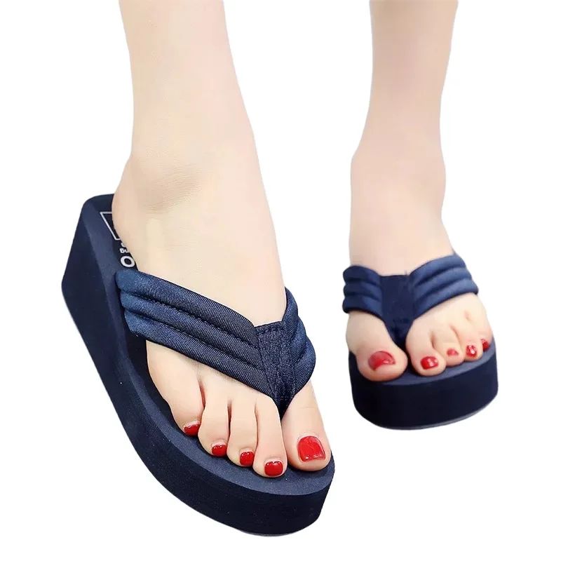 Slippers Wedge Fashion Style Flip Flop Rhinestone High Heel Eva New Comfortable Wholesale Outdoor Design Womens Lady